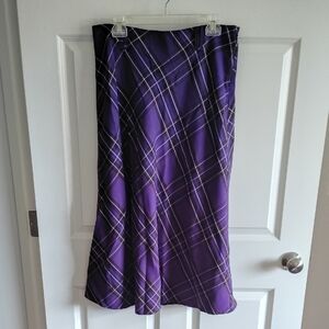 Elegant Purple Plaid A-Line Skirt